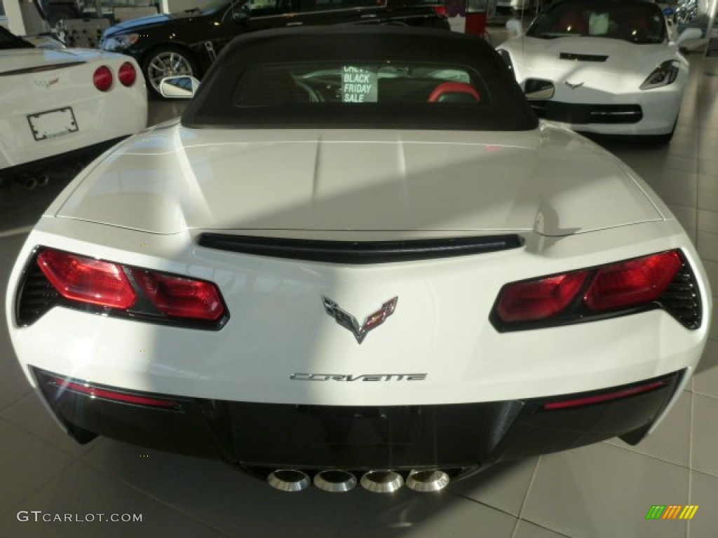 2015 Corvette Stingray Convertible - Arctic White / Adrenaline Red photo #3