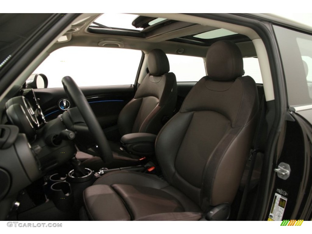 Cross Punch Dark Truffle Leather Interior 2014 Mini Cooper S Hardtop Photo #99022003
