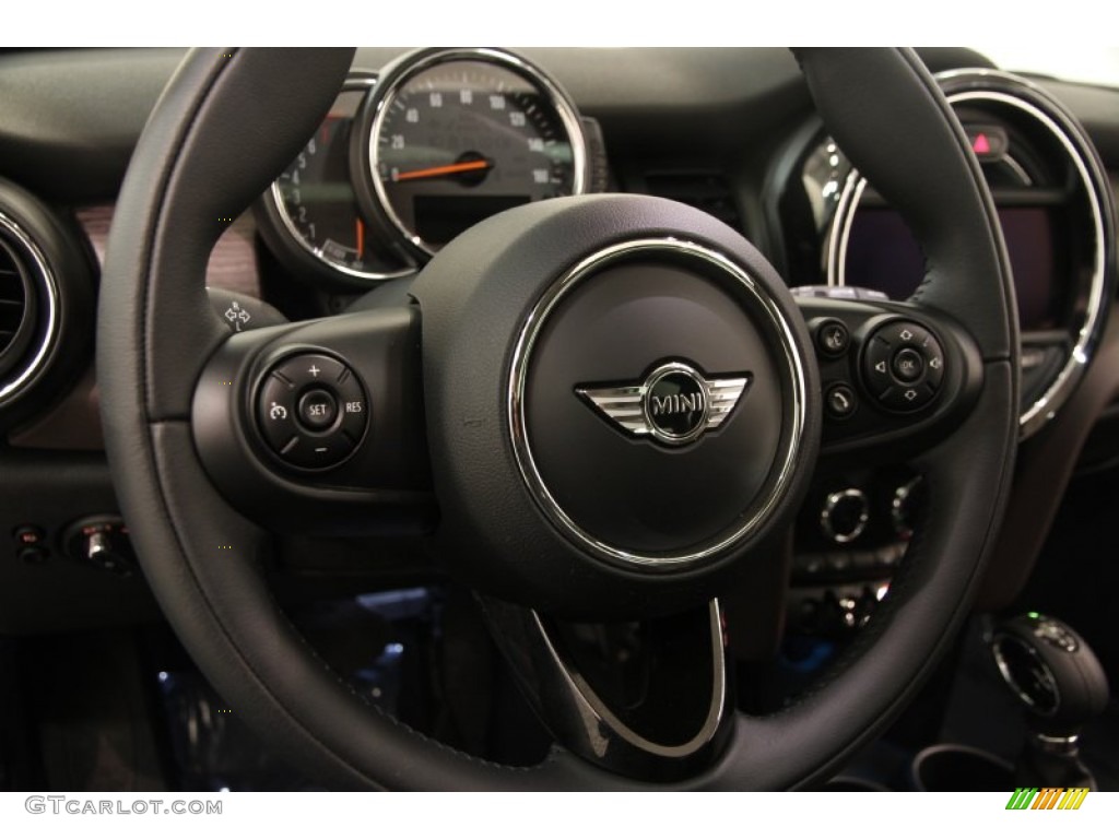 2014 Mini Cooper S Hardtop Cross Punch Dark Truffle Leather Steering Wheel Photo #99022019
