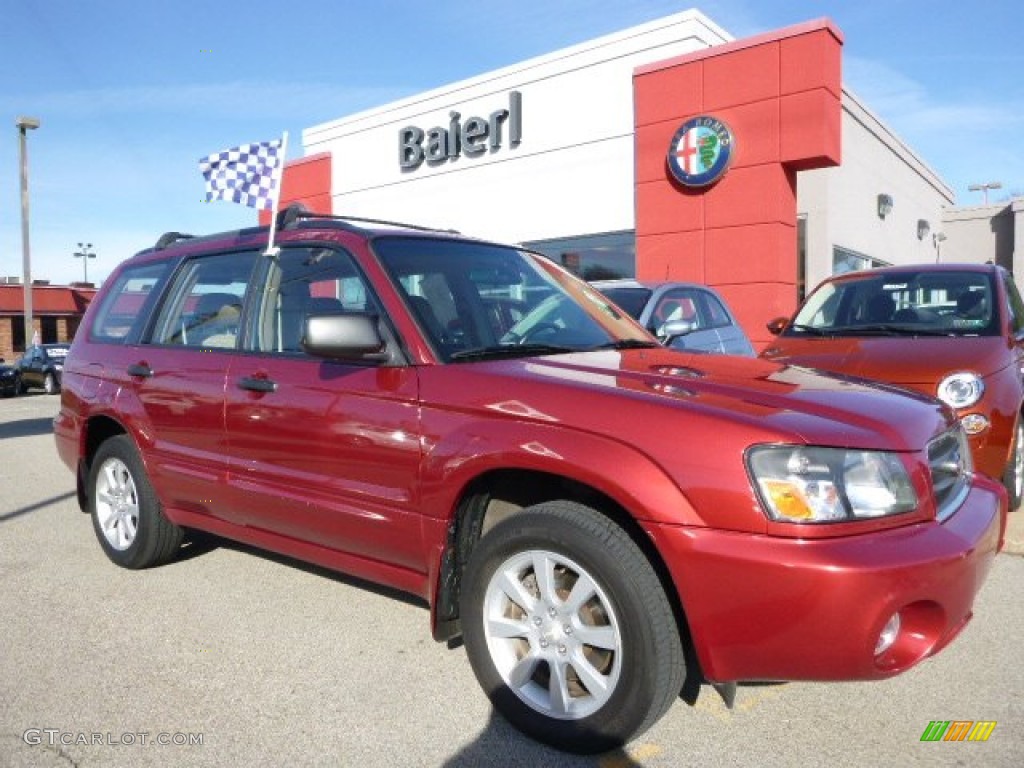 2005 Forester 2.5 XS - Cayenne Red Pearl / Beige photo #1