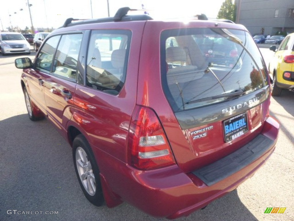 2005 Forester 2.5 XS - Cayenne Red Pearl / Beige photo #5