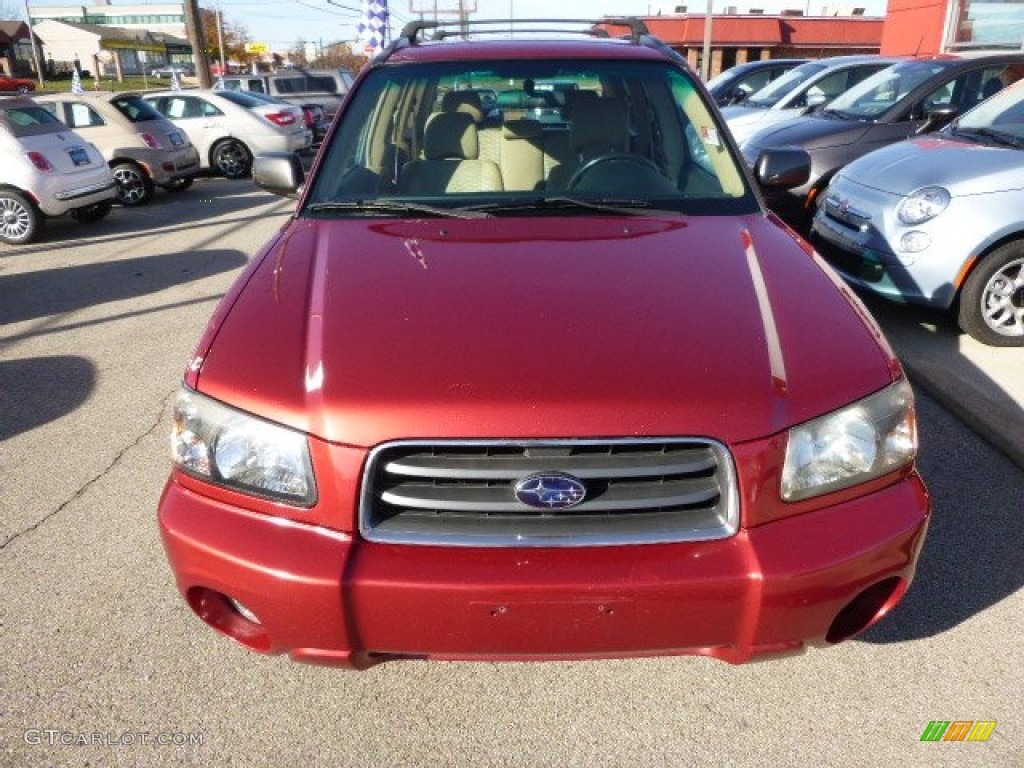 2005 Forester 2.5 XS - Cayenne Red Pearl / Beige photo #7
