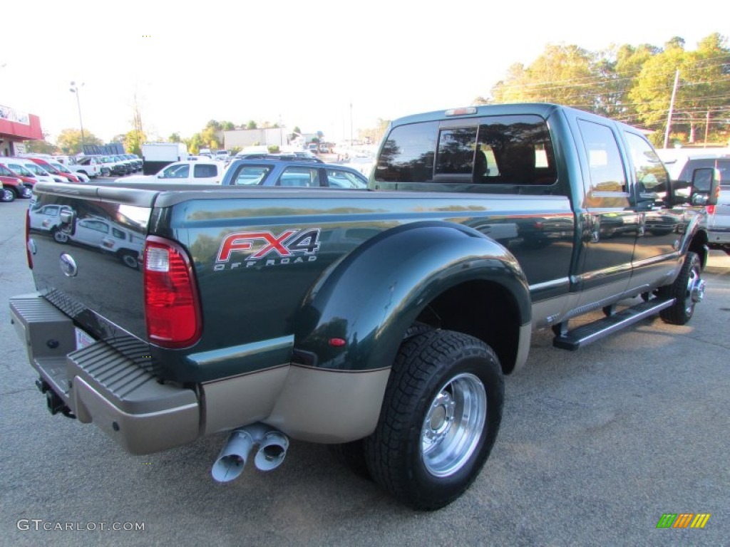 2012 F350 Super Duty King Ranch Crew Cab 4x4 Dually - Green Gem Metallic / Adobe photo #8