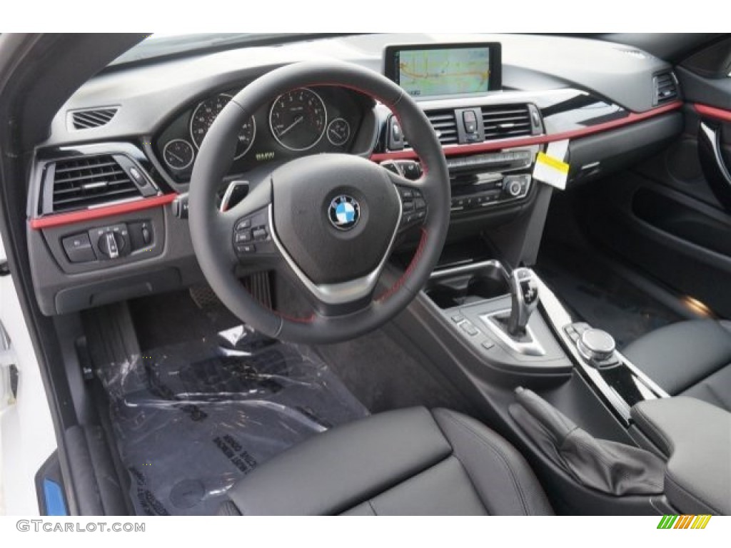 Black Interior 2015 BMW 4 Series 428i Gran Coupe Photo #99034899