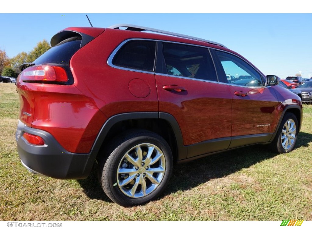 2015 Cherokee Limited - Deep Cherry Red Crystal Pearl / Black/Light Frost Beige photo #3