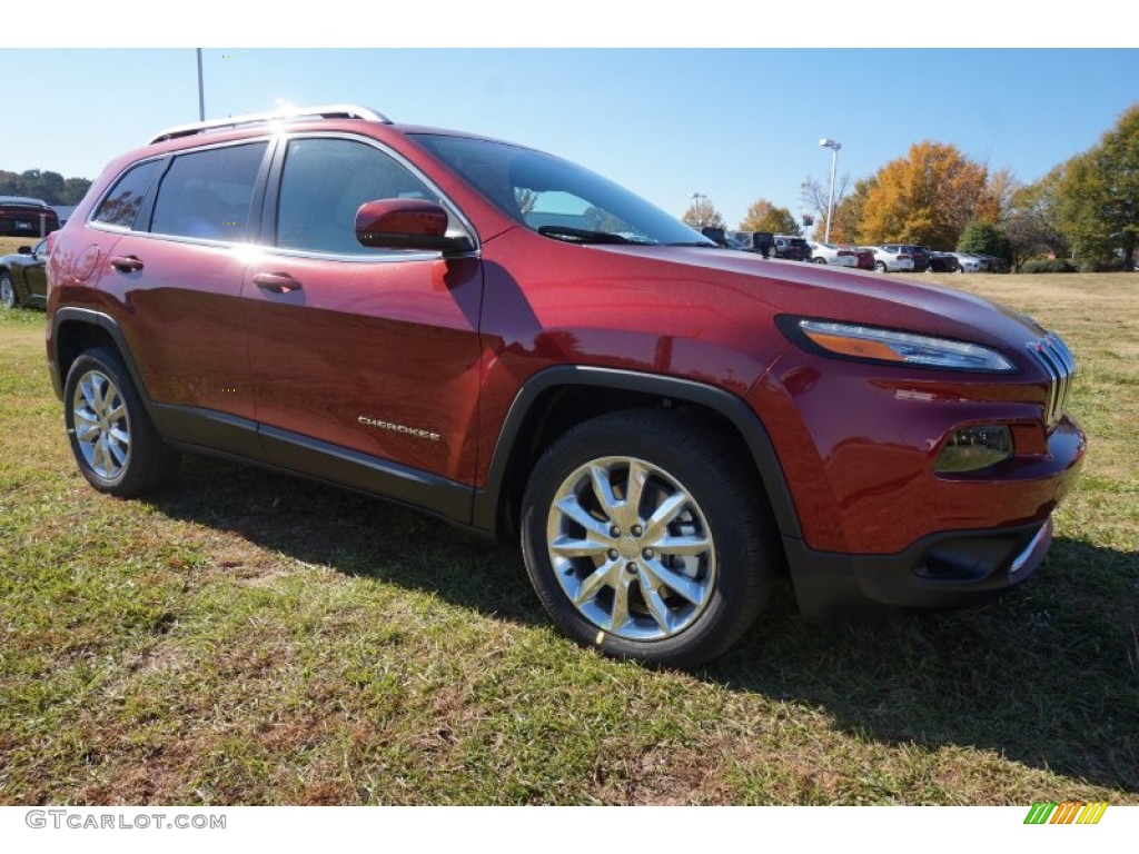 2015 Cherokee Limited - Deep Cherry Red Crystal Pearl / Black/Light Frost Beige photo #4