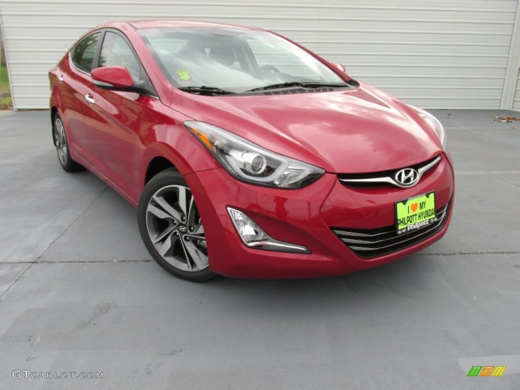 2015 Elantra Limited Sedan - Geranium Red / Gray photo #2
