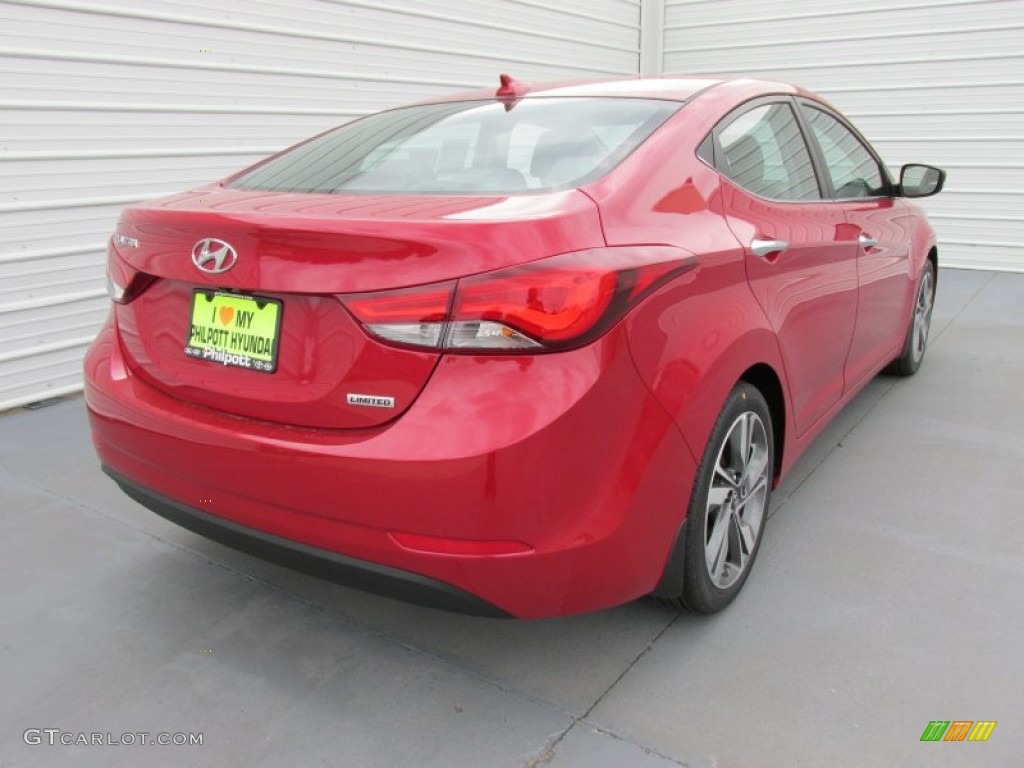 2015 Elantra Limited Sedan - Geranium Red / Gray photo #4