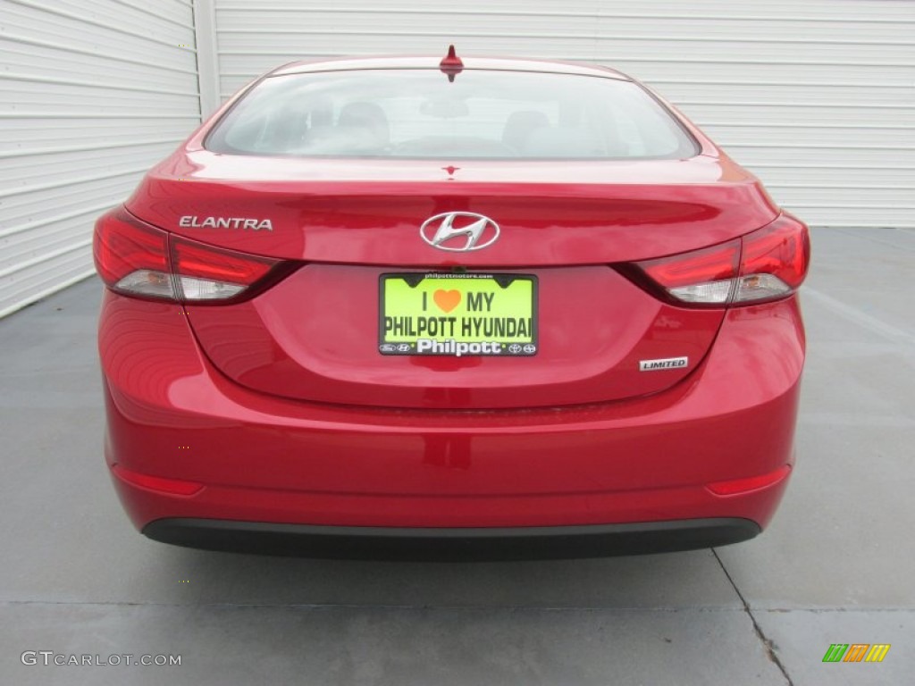 2015 Elantra Limited Sedan - Geranium Red / Gray photo #5