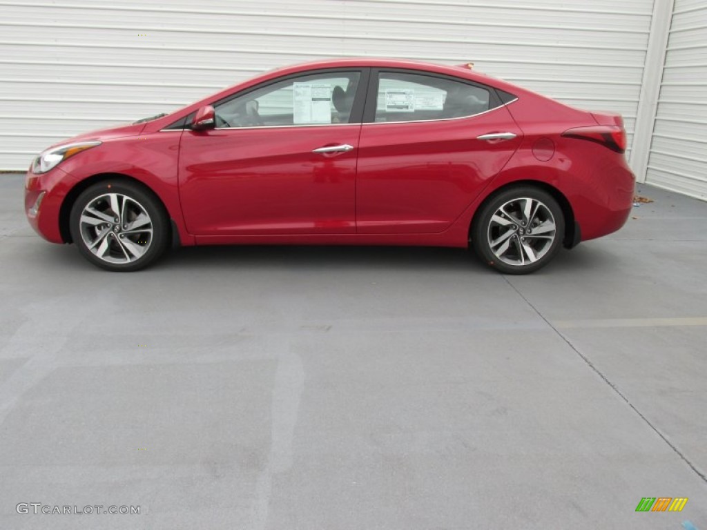 2015 Elantra Limited Sedan - Geranium Red / Gray photo #6