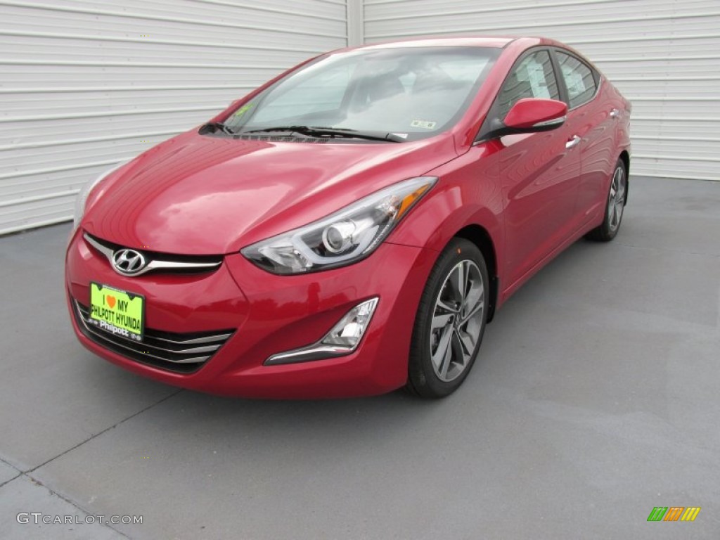 2015 Elantra Limited Sedan - Geranium Red / Gray photo #7
