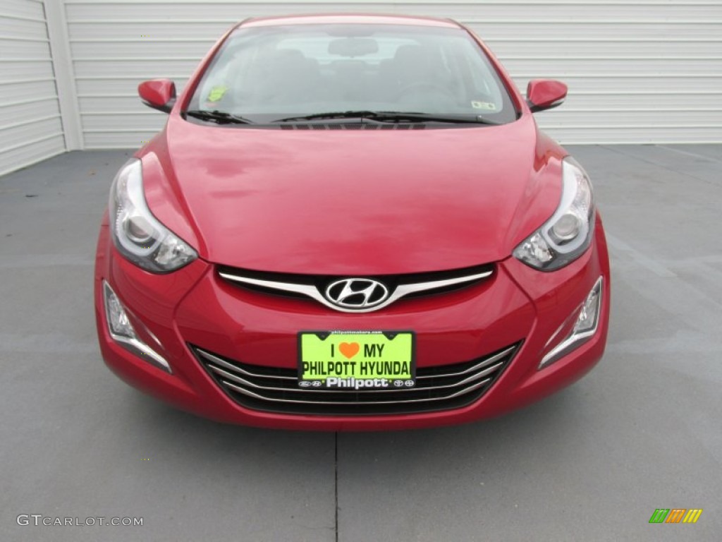 2015 Elantra Limited Sedan - Geranium Red / Gray photo #8