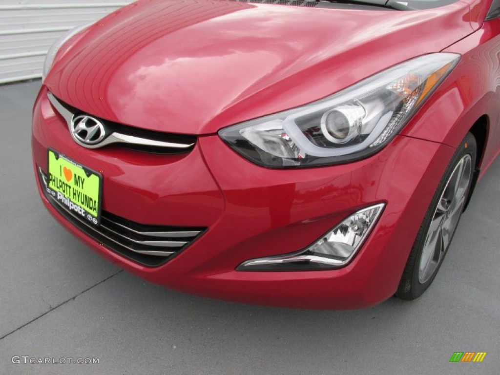 2015 Elantra Limited Sedan - Geranium Red / Gray photo #10
