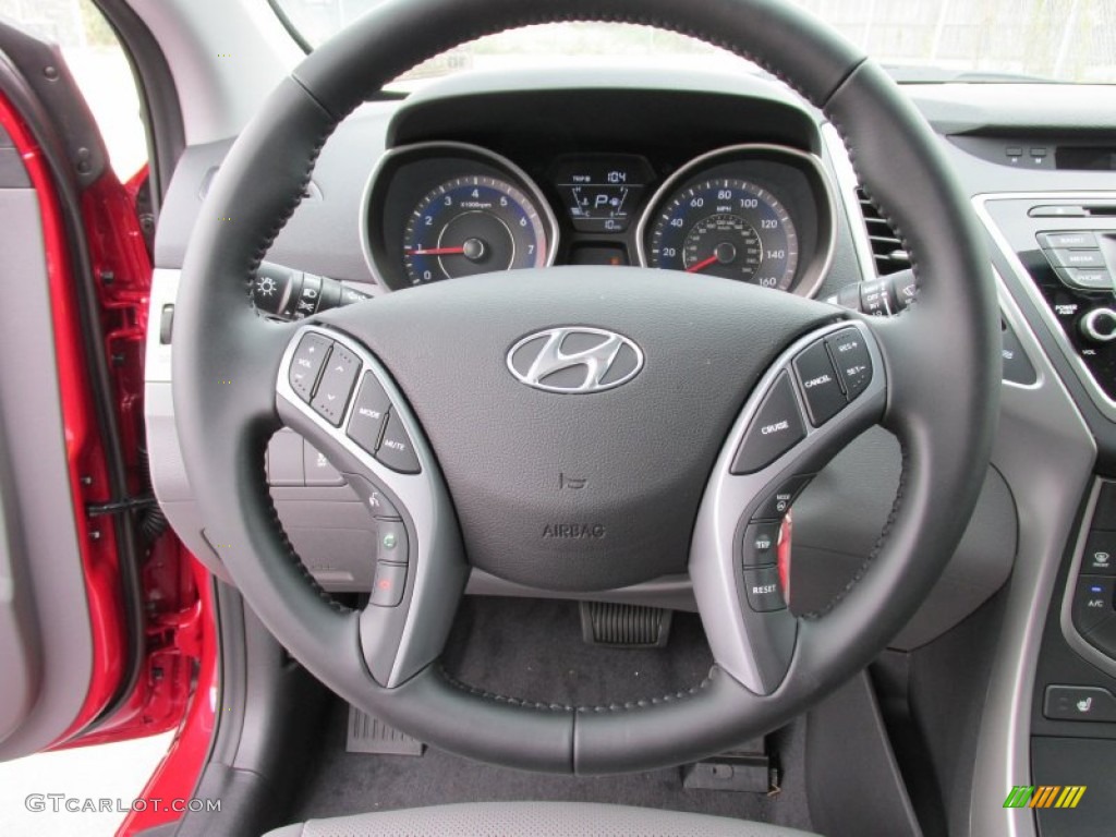 2015 Elantra Limited Sedan - Geranium Red / Gray photo #32