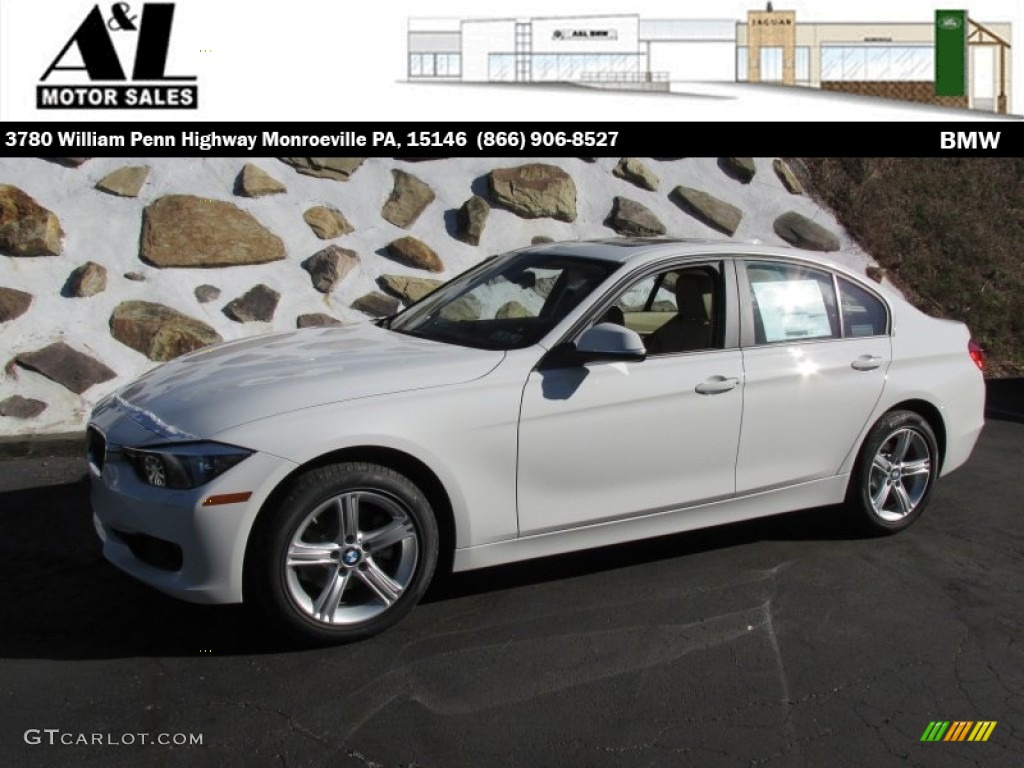 2015 3 Series 328i xDrive Sedan - Alpine White / Venetian Beige photo #1