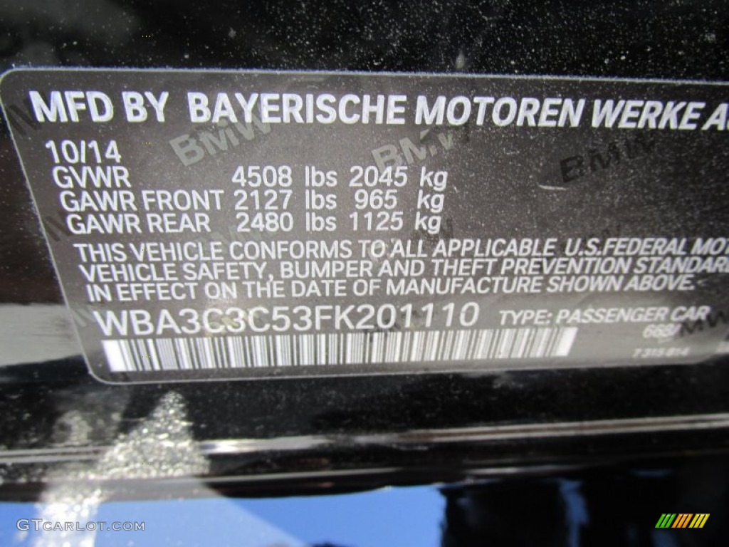 2015 3 Series 320i xDrive Sedan - Jet Black / Black photo #19