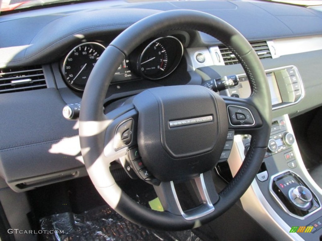 2015 Land Rover Range Rover Evoque Pure Plus Ebony Steering Wheel Photo #99045108