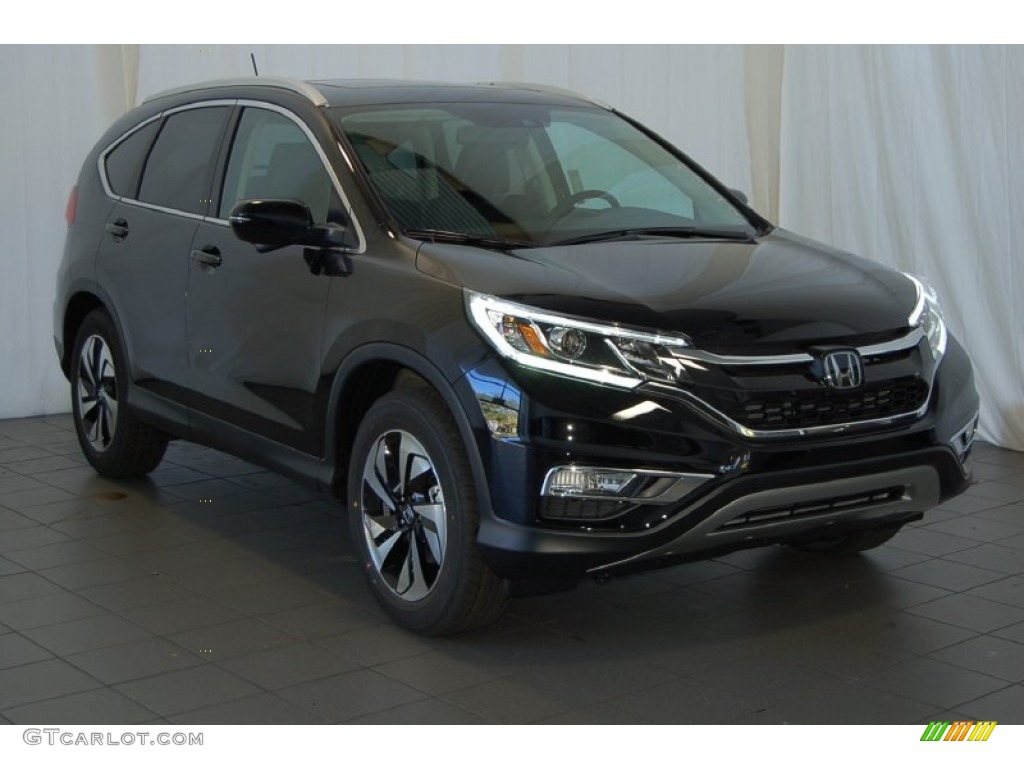 2015 CR-V Touring - Crystal Black Pearl / Black photo #2