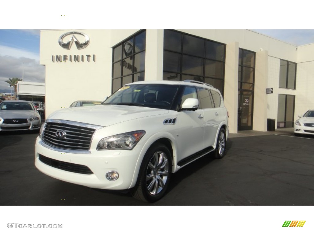 2014 QX80 AWD - Moonlight White / Graphite photo #1