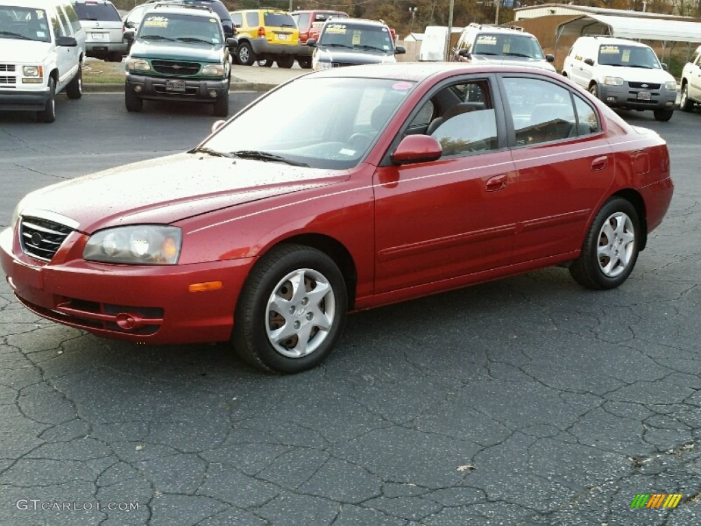 2006 Elantra GLS Sedan - Electric Red / Gray photo #2
