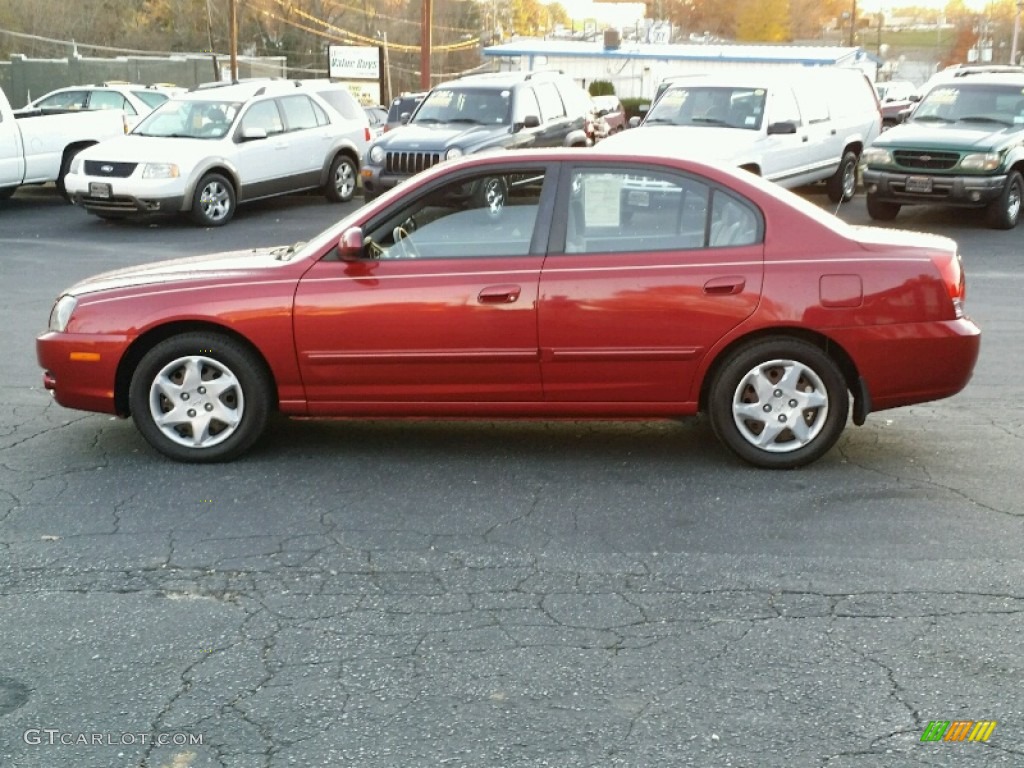 2006 Elantra GLS Sedan - Electric Red / Gray photo #3