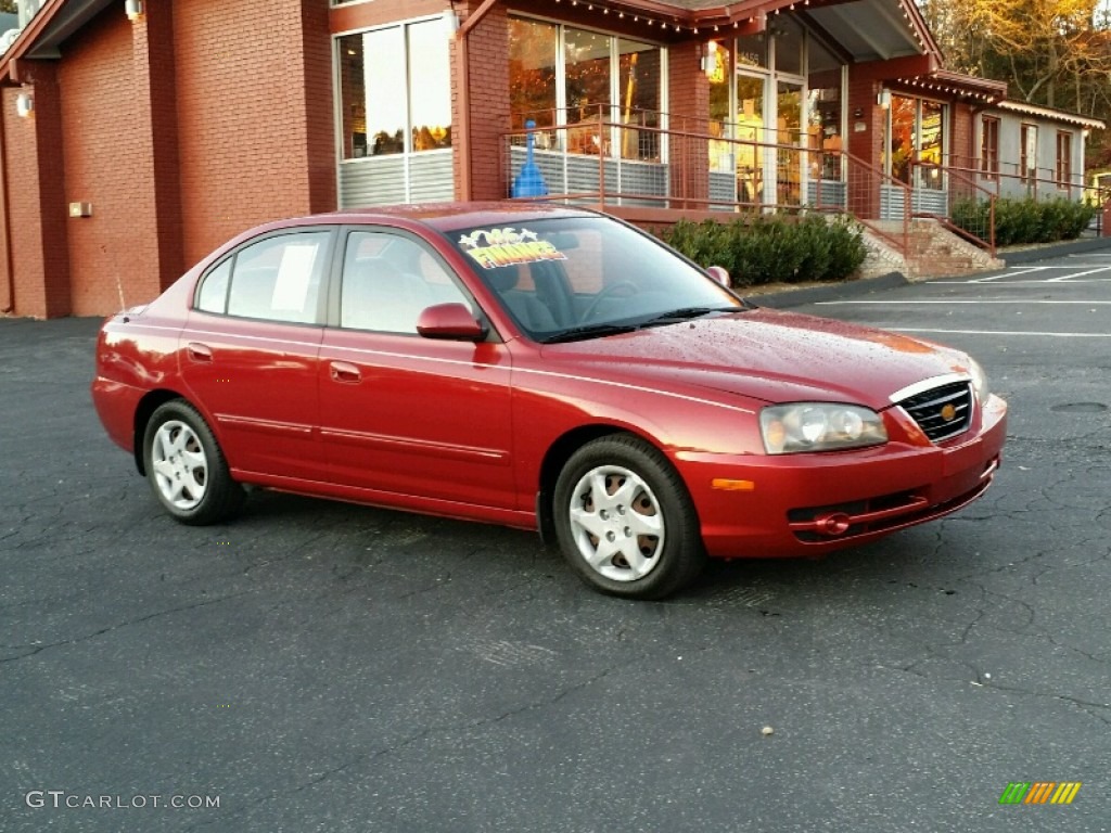 2006 Elantra GLS Sedan - Electric Red / Gray photo #8