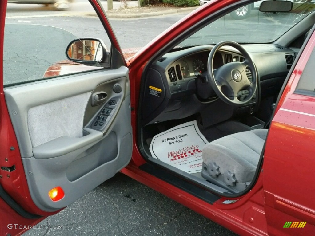 2006 Elantra GLS Sedan - Electric Red / Gray photo #12