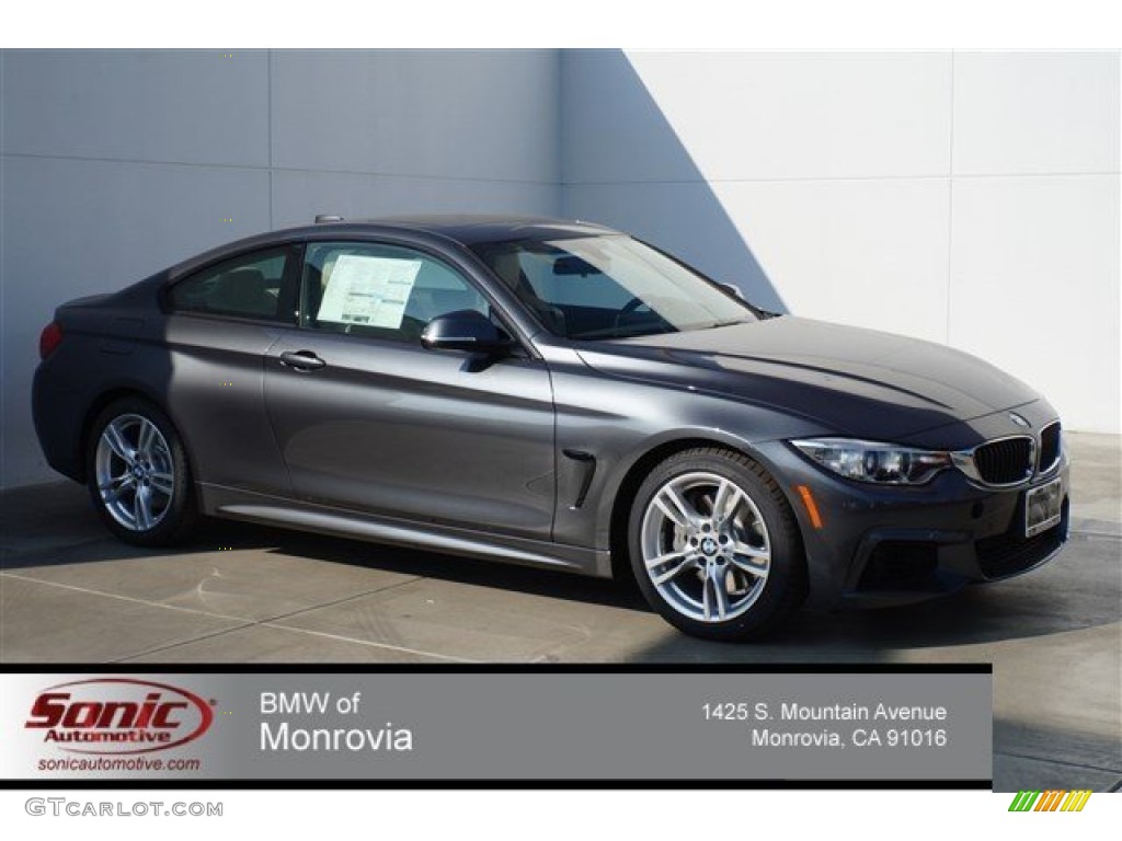 2015 4 Series 435i Coupe - Mineral Grey Metallic / Ivory White and Black photo #1
