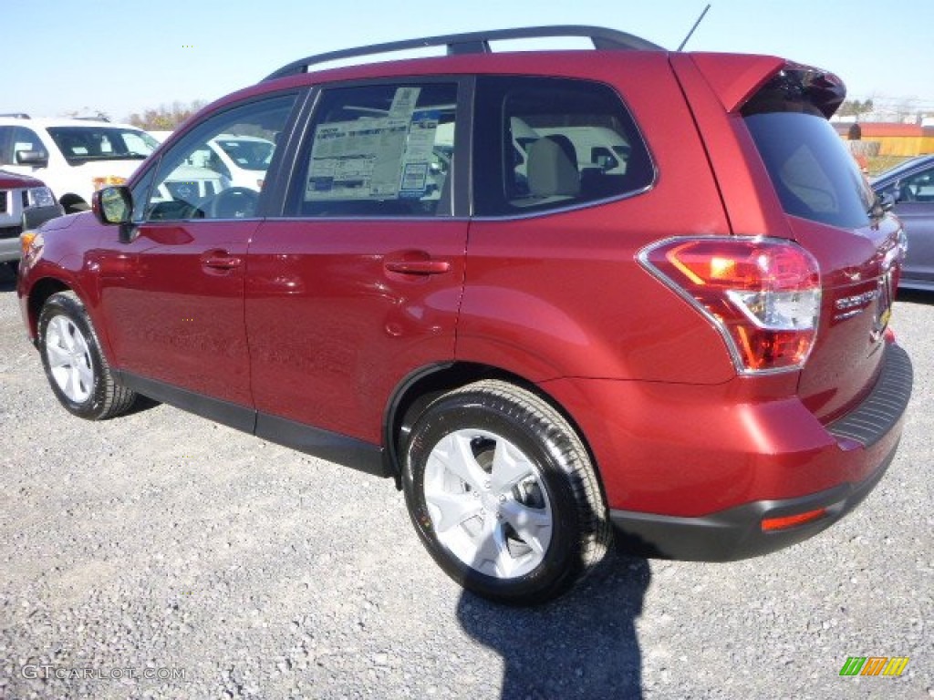 2015 Forester 2.5i Limited - Venetian Red Pearl / Gray photo #5