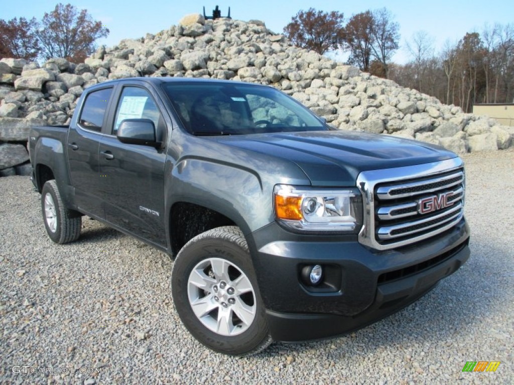 2015 Canyon SLE Crew Cab 4x4 - Cyber Gray Metallic / Jet Black photo #1