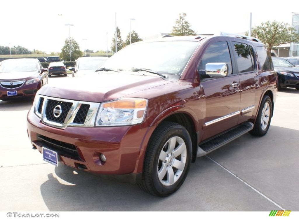 2010 Armada Titanium - Tuscan Sun Red Pearl / Charcoal photo #5