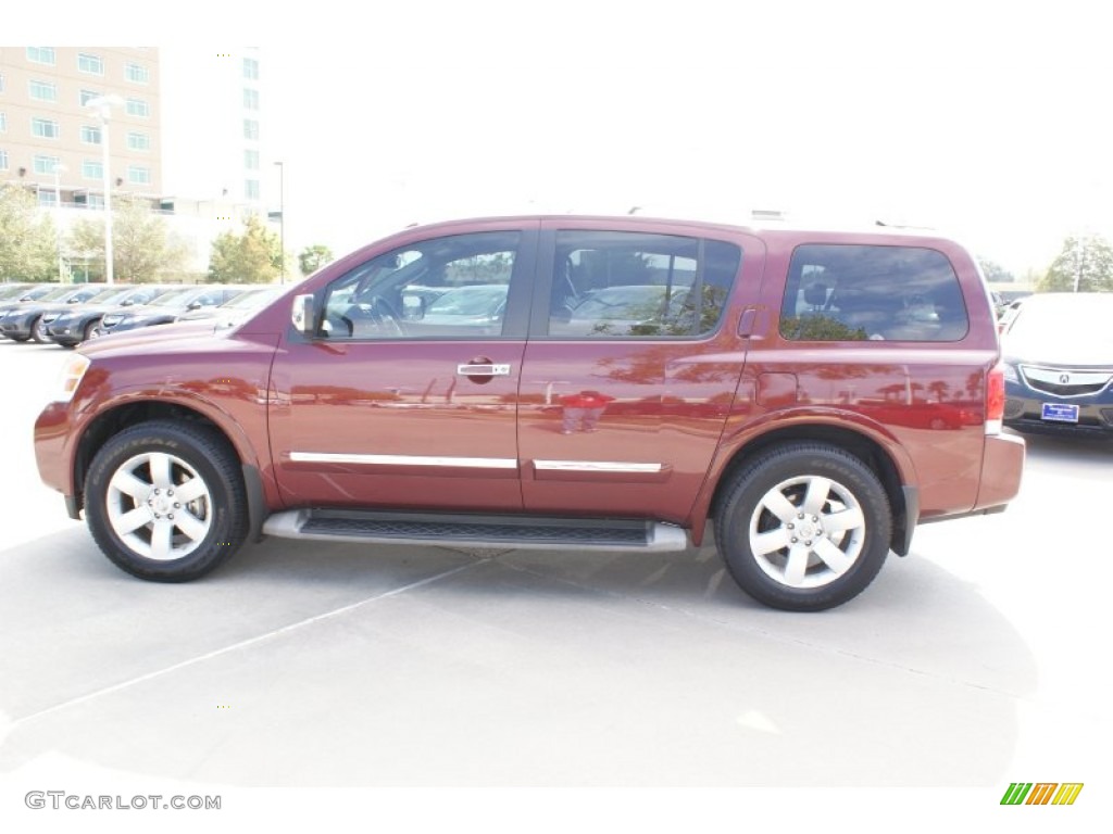 2010 Armada Titanium - Tuscan Sun Red Pearl / Charcoal photo #6