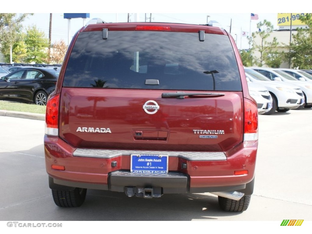 2010 Armada Titanium - Tuscan Sun Red Pearl / Charcoal photo #8