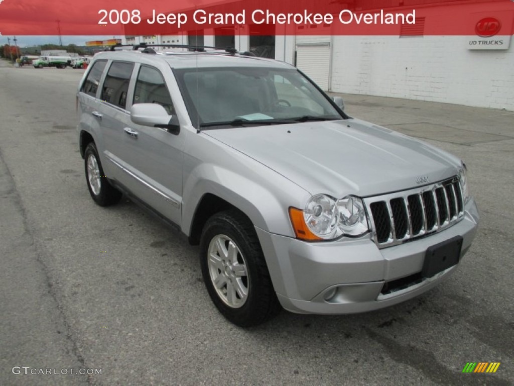 2008 Grand Cherokee Overland 4x4 - Bright Silver Metallic / Dark Khaki/Light Graystone photo #1