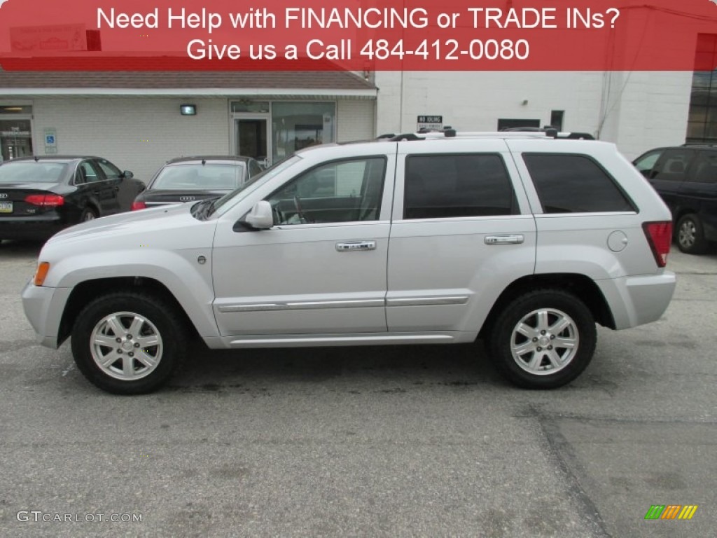 2008 Grand Cherokee Overland 4x4 - Bright Silver Metallic / Dark Khaki/Light Graystone photo #8