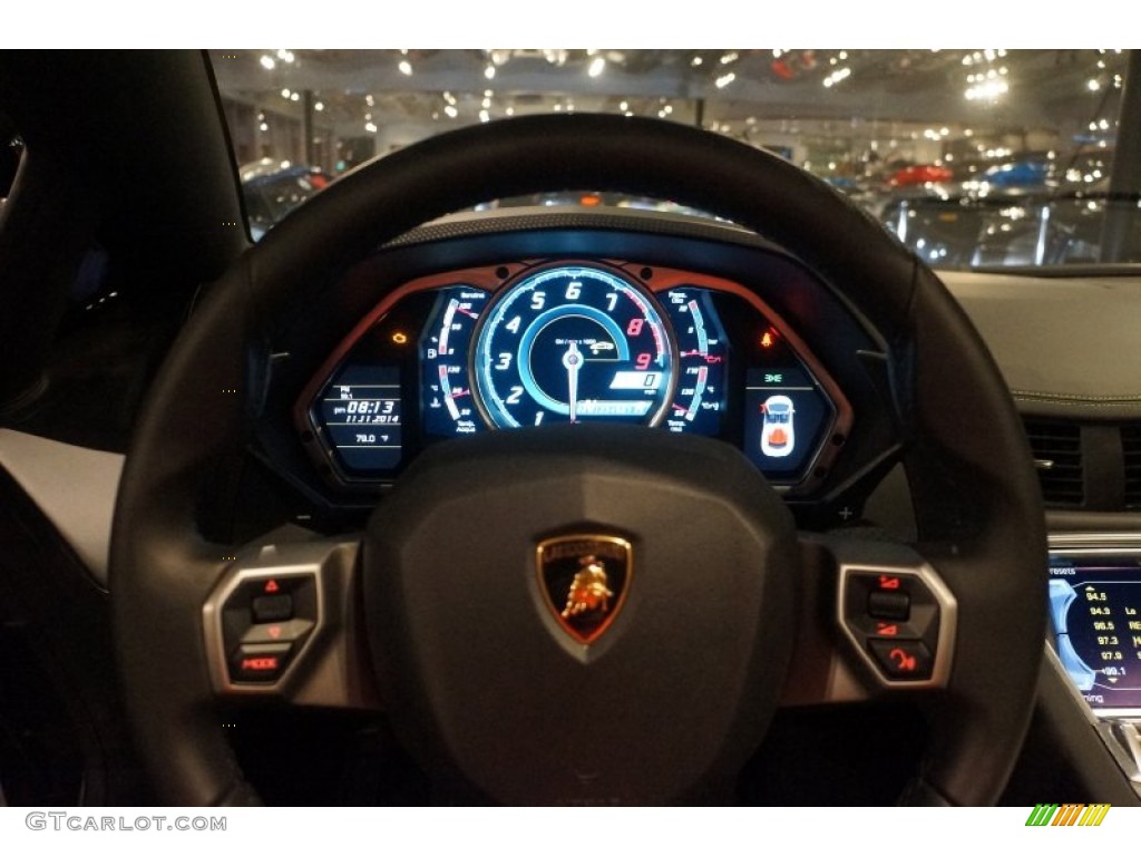 2015 Lamborghini Aventador LP 700-4 Roadster Black Steering Wheel Photo #99083154