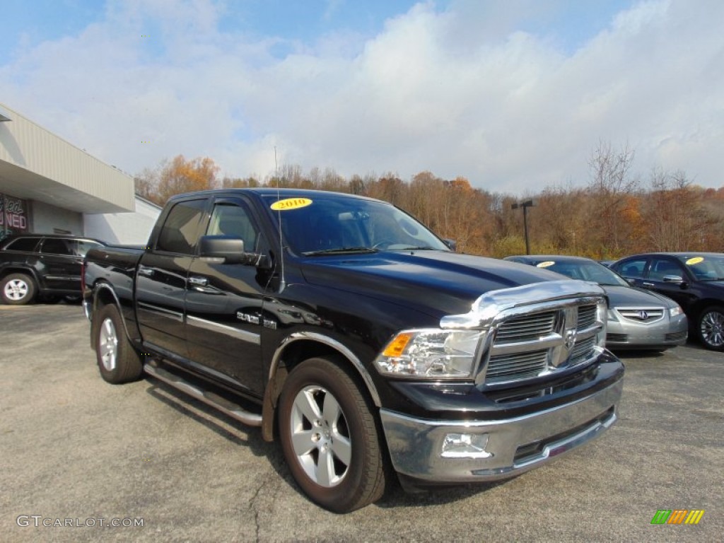 2010 Ram 1500 SLT Crew Cab 4x4 - Brilliant Black Crystal Pearl / Dark Slate/Medium Graystone photo #1