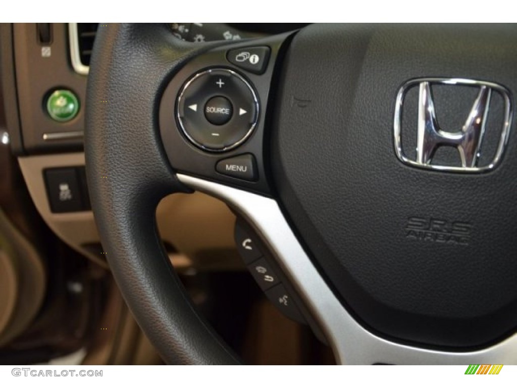 2015 Civic LX Sedan - Taffeta White / Beige photo #18