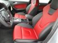2015 Audi S4 Black/Magma Red Interior Front Seat Photo