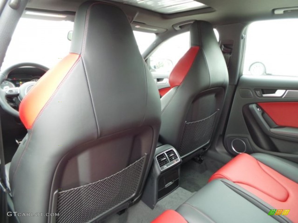 Black/Magma Red Interior 2015 Audi S4 Premium Plus 3.0 TFSI quattro Photo #99091746