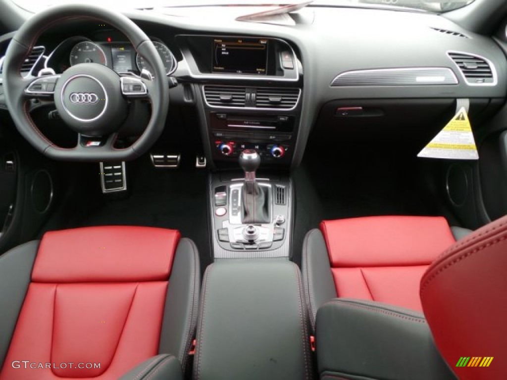 2015 Audi S4 Premium Plus 3.0 TFSI quattro Black/Magma Red Dashboard Photo #99091794
