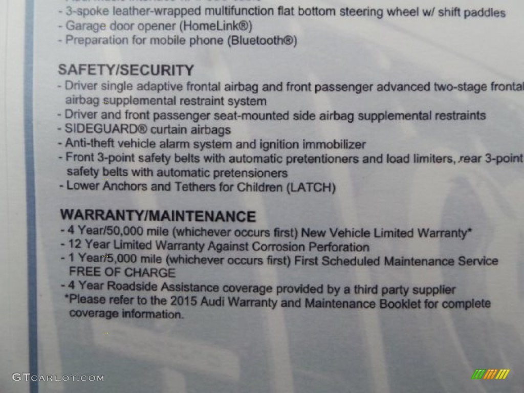2015 Audi S4 Premium Plus 3.0 TFSI quattro Window Sticker Photo #99092007