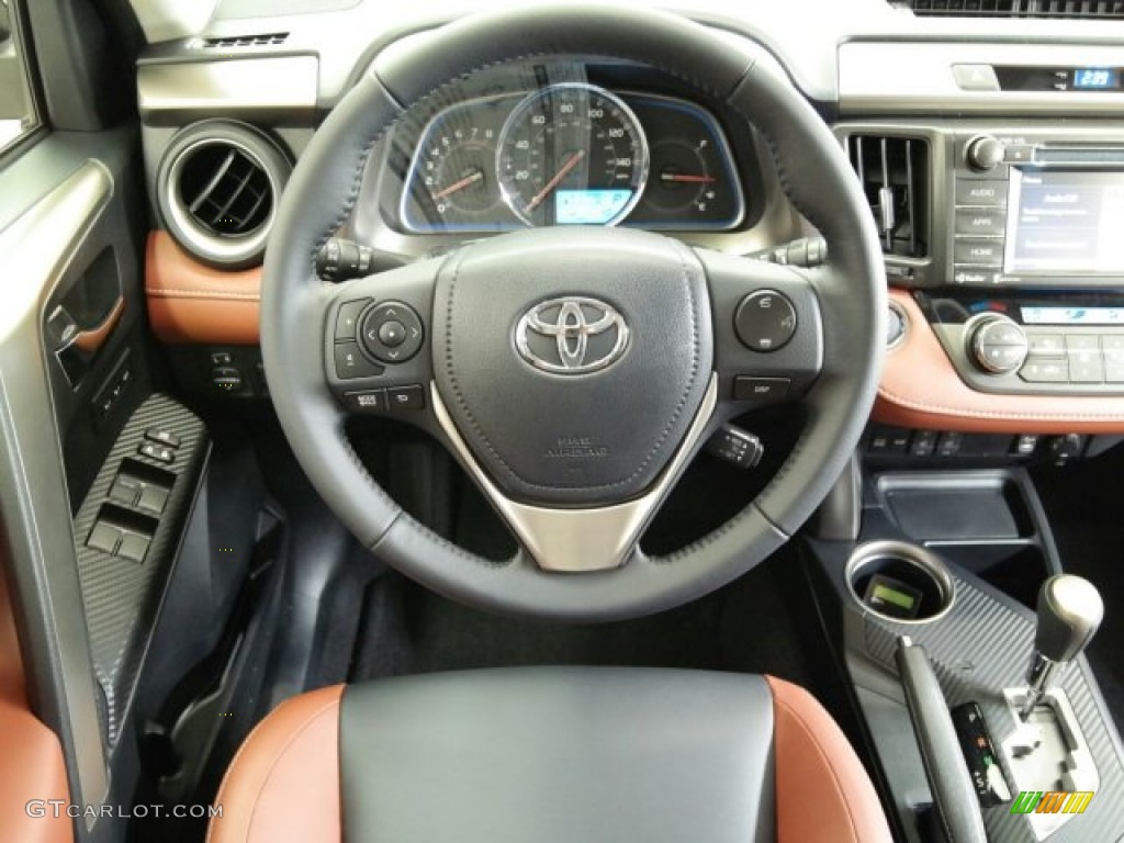 2015 Toyota RAV4 Limited Terracotta Steering Wheel Photo #99092217