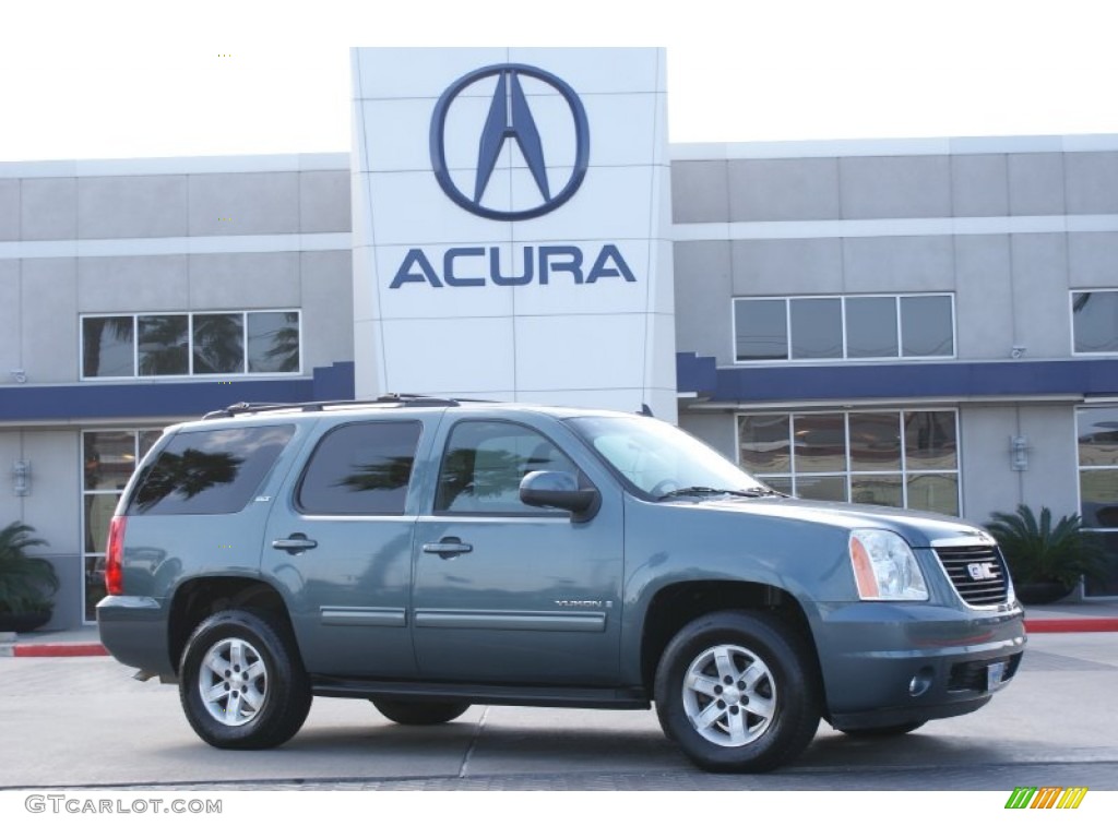2009 Yukon SLT 4x4 - Stealth Gray Metallic / Ebony photo #2