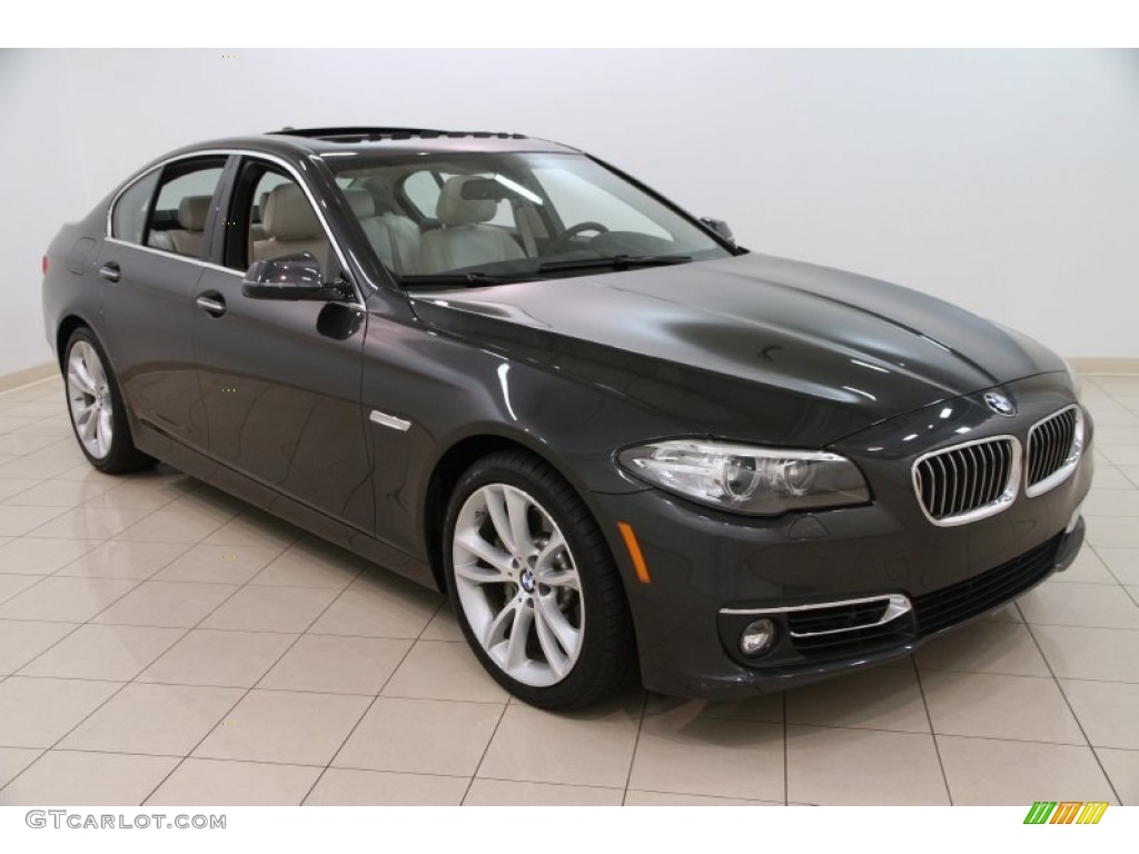 2014 5 Series 535d xDrive Sedan - Dark Graphite Metallic / Ivory White/Black photo #1