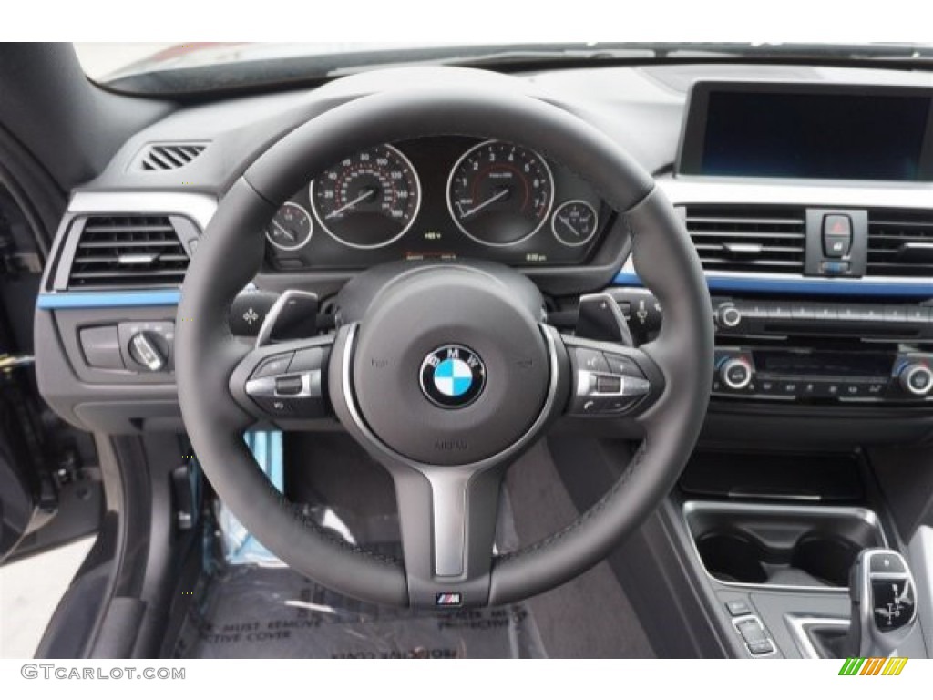 2015 BMW 4 Series 435i Coupe Black Steering Wheel Photo #99104640