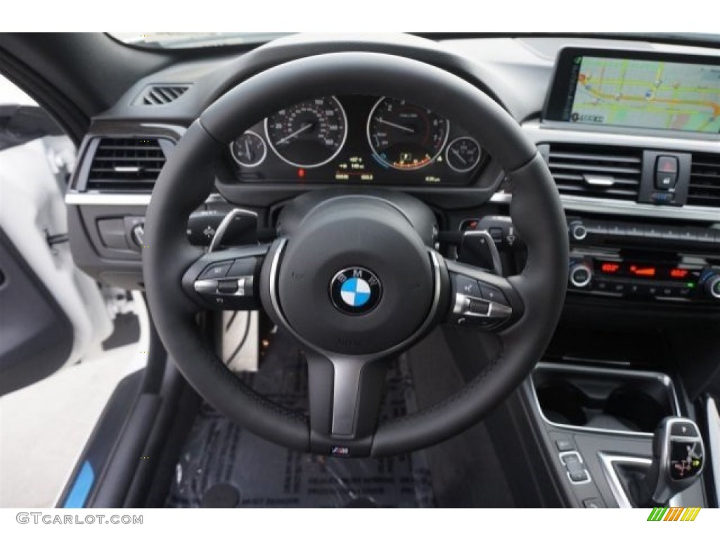 2015 BMW 4 Series 435i Coupe Black Steering Wheel Photo #99104682