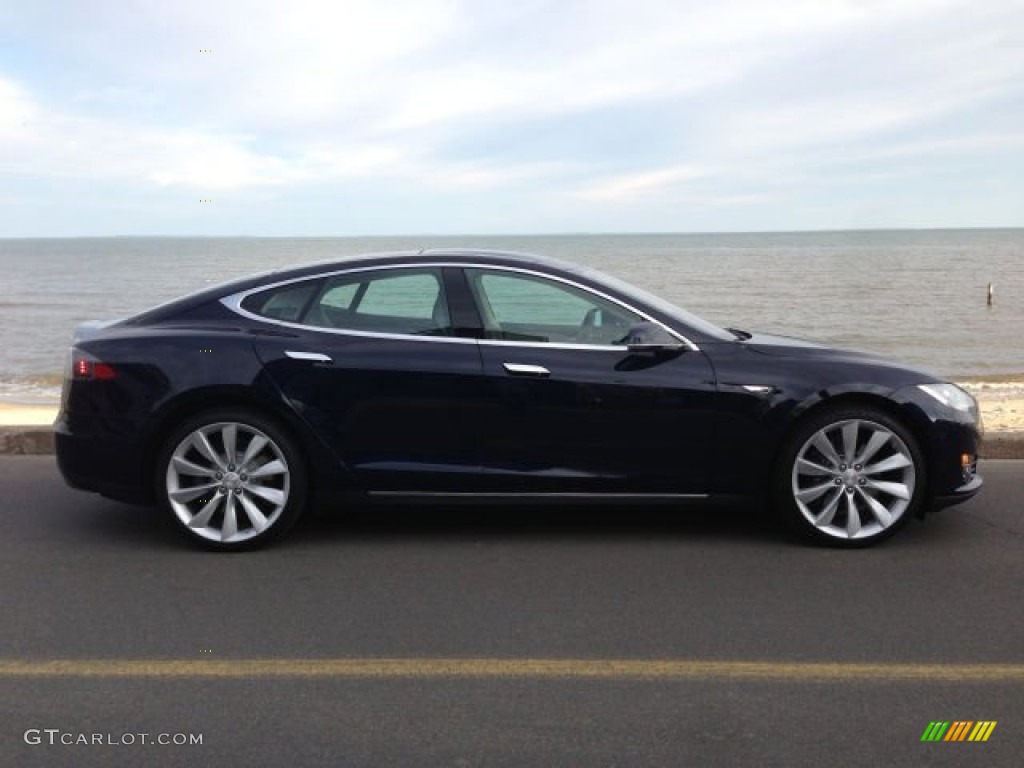 Blue Metallic 2013 Tesla Model S P85 Performance Exterior Photo #99108568