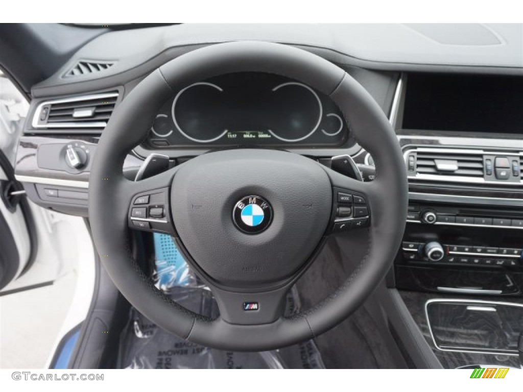 2015 BMW 7 Series 740Li Sedan Black Steering Wheel Photo #99108709