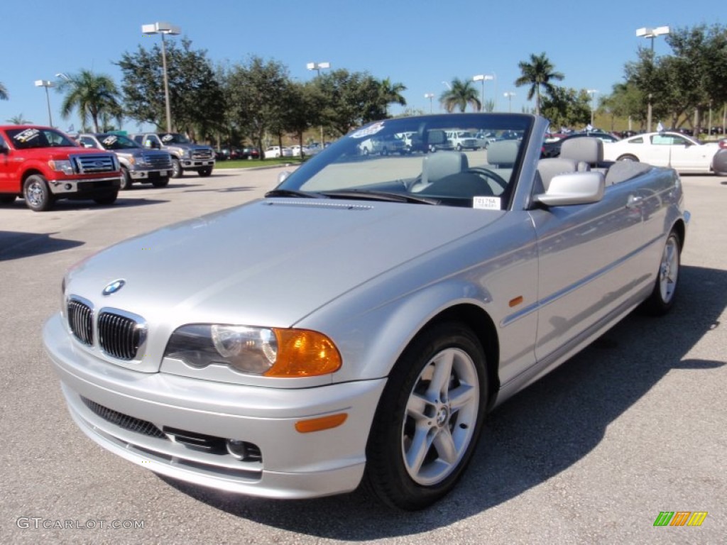 2002 3 Series 325i Convertible - Titanium Silver Metallic / Grey photo #14